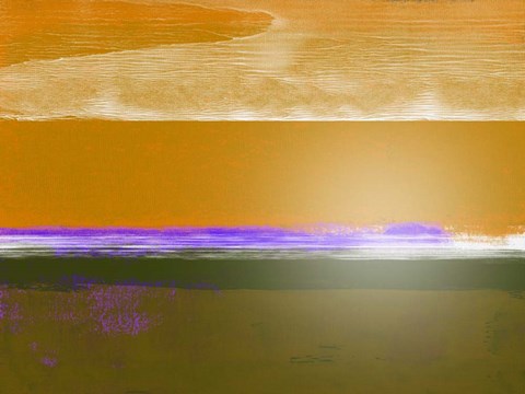 Framed Abstract Ochre and Orange I Print