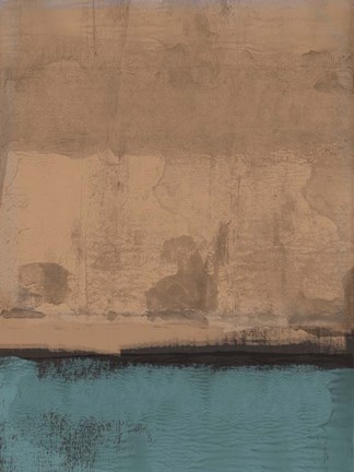 Framed Abstract Brown and Blue Print