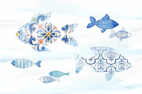 Framed Mediterranean Breezes XII Print