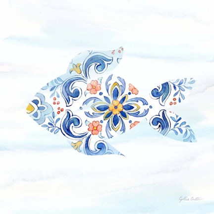 Framed Mediterranean Breezes XIII Print