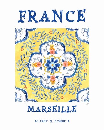 Framed Mediterranean Breezes XIX Print