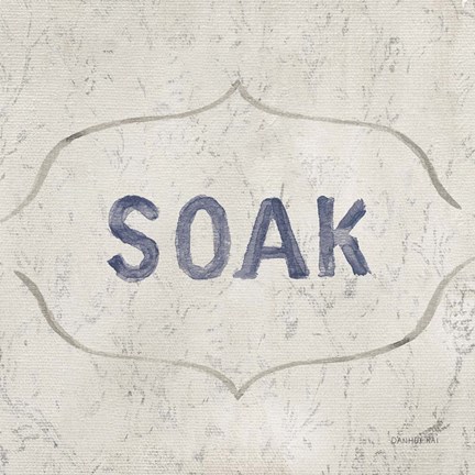 Framed Victorian Bath Words III Sq Print