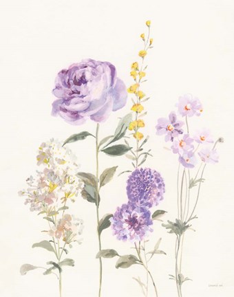 Framed Picket Fence Flowers I Pastel Print