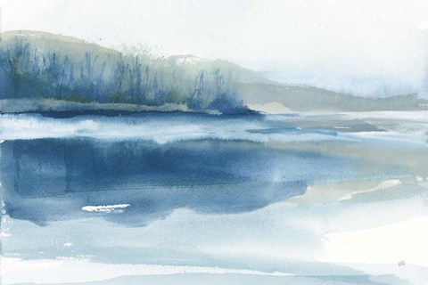 Framed Blue Fog II Print