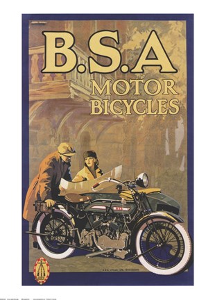Framed B S a Motorcycles Print