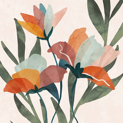 Framed Summer Bouquet III Print