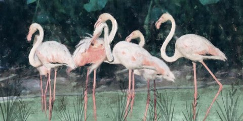 Framed Peach Flamingo III Print