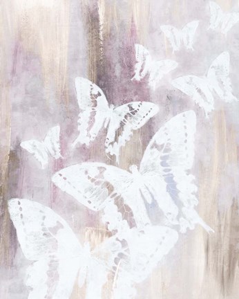 Framed Bright White Butterflies II Print