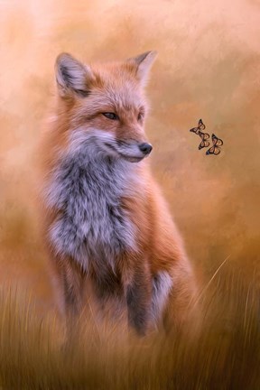 Framed Watching Butterflies Print