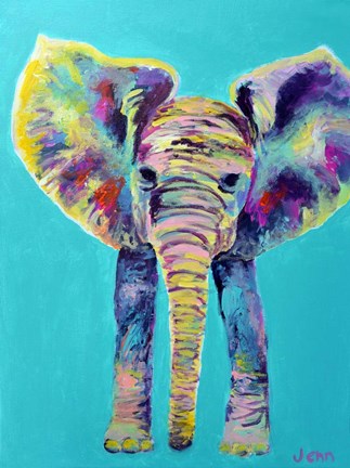 Framed Baby Blue Elephant Print
