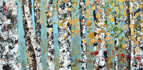 Framed Blue Sky Aspens Print