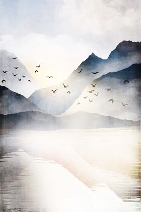 Framed Misty Landscape II Print