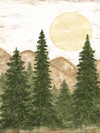 Framed Evergreens Print