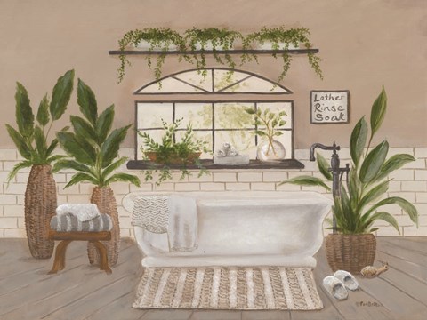 Framed Farmhouse Bath I Print