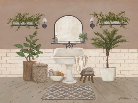 Framed Farmhouse Bath II Print