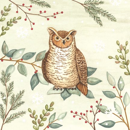 Framed Woodland Animals Owl Print
