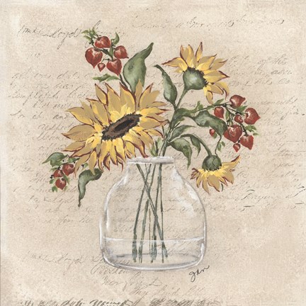 Framed Fall Vase Arrangement Print