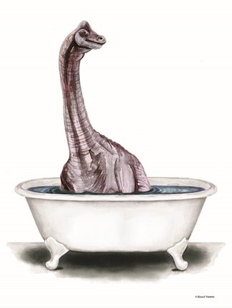 Framed Dino Bath II Print
