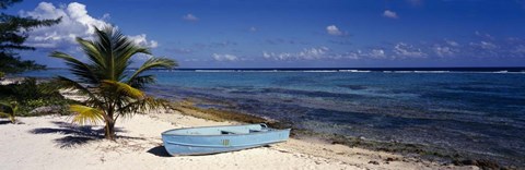 Framed Rowboat on the beach, Grand Cayman, Cayman Islands Print