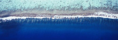 Framed Aerial view of a lagoon, Huahine Island, Tahiti Print