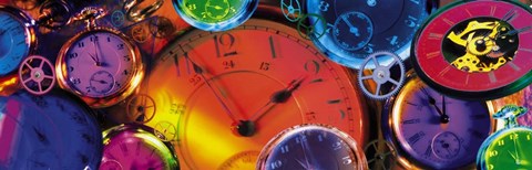 Framed Clocks, Still Life, Time, Clock Hands, Montage Print