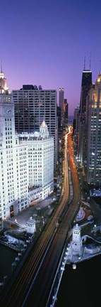 Framed Wrigley Building, Michigan Avenue, Chicago Print