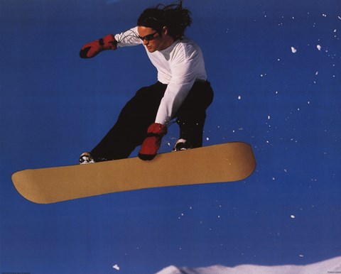 Framed Extreme Sports Snowboard Print