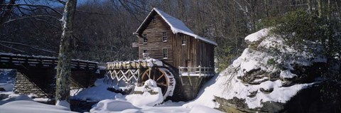 Framed House in a snow covered landscape, West Virginia Print