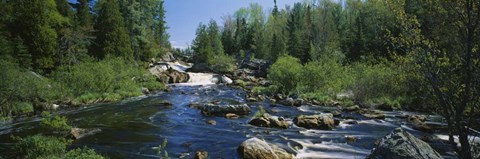 Framed Waterfall in the forest, Michigan Print