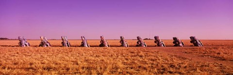 Framed Cars In The Ground, Cadillac Ranch, Texas Print