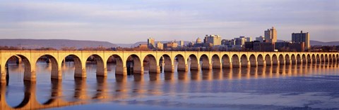 Framed Stone Arch Railroad Bridge Harrisburg Print