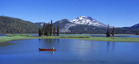 Framed Red Canoe Sparks Lake OR Print