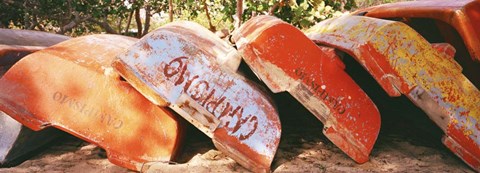 Framed Beached Boats Cuba Print