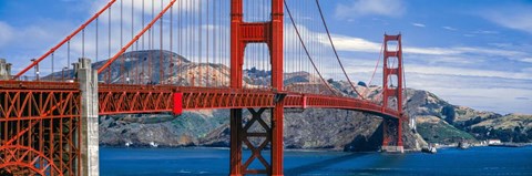 Framed Bridge across a river, Golden Gate Bridge Print