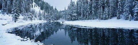 Framed Winter Stream Tahoe Print