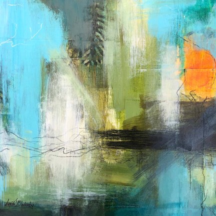 Framed Aqua Serenity 2 Print