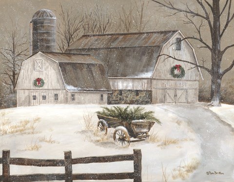 Framed Wagon on the Farm Print