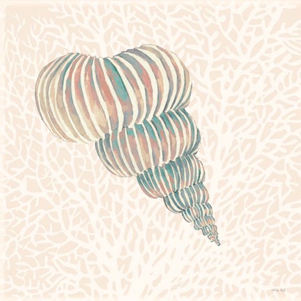 Framed Miami Vibe Seashell 1 Print
