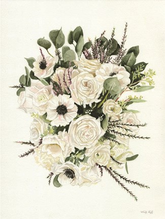 Framed White Bouquet Print