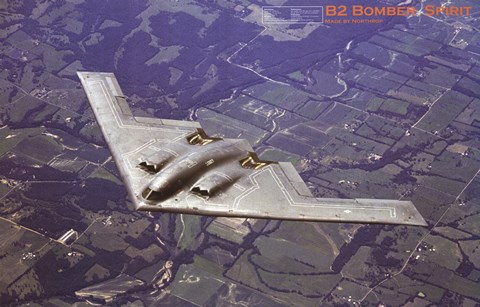 Framed Airplane B2 Bomber Spirit Print