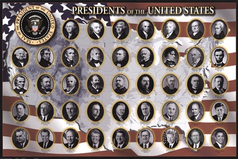 Framed American Presidents Print