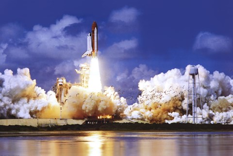 Framed Space Shuttle Take Off Print
