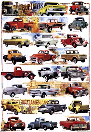 Framed Pick-Up Trucks 1931-1980 Print
