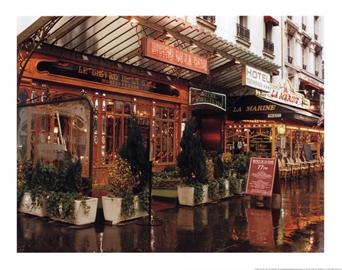 Framed Bistro de la Gare Print