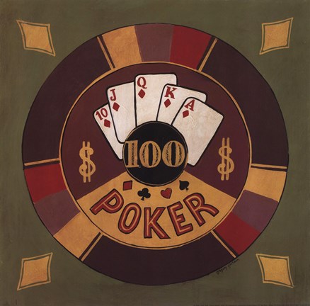 Framed Poker - $100 Print