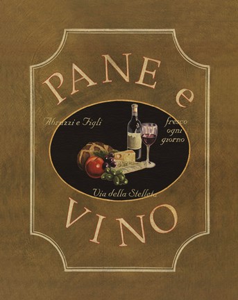 Framed Pane e Vino Print