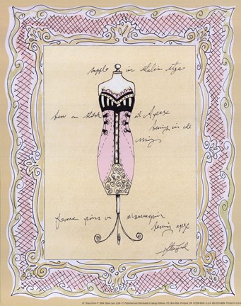 Framed Dress Form II Print