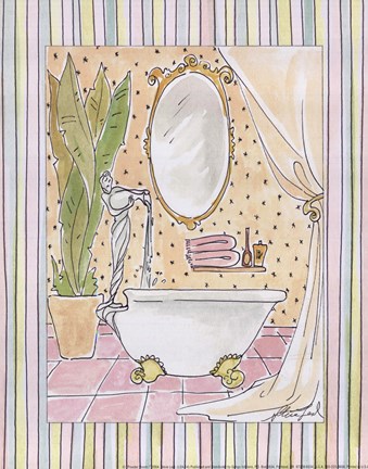 Framed Powder Room I Print