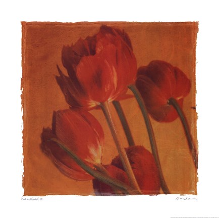 Framed Red  Gold II Print