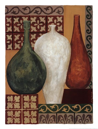 Framed Vessels  Tiles I Print